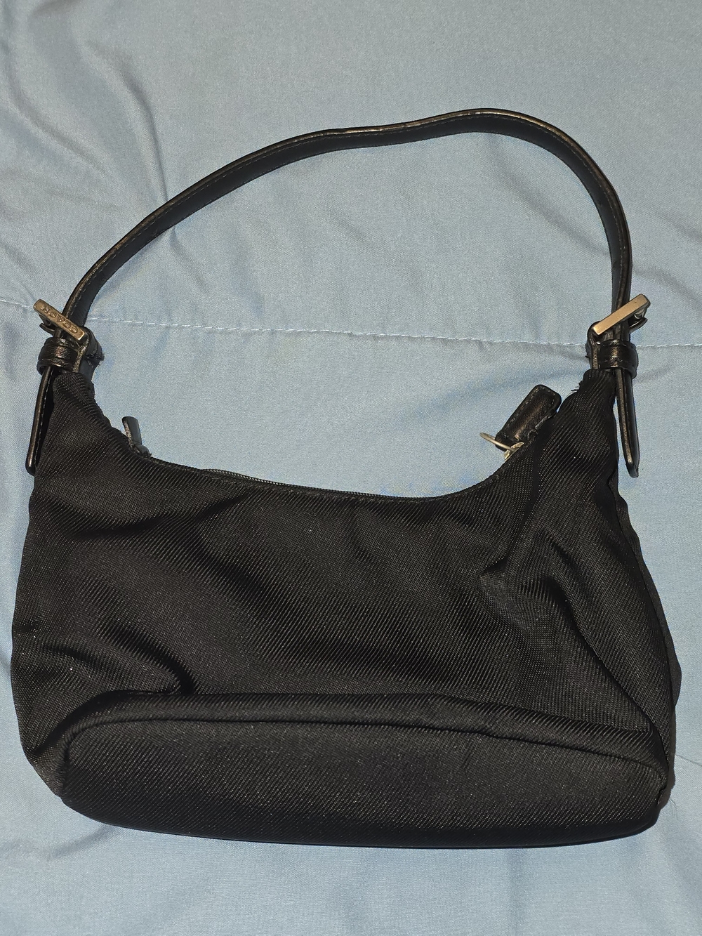 Vintage Coach Black Shoulder Bag with Gold-Tone Hardware